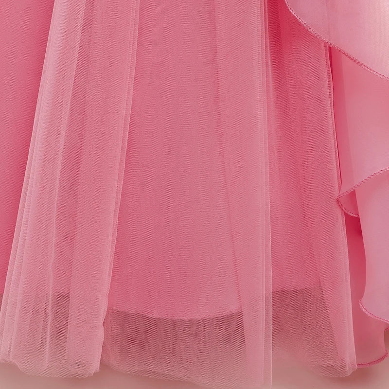 Elegant Flower Girl Bridesmaid Dresses – Princess Gowns for Weddings & Formal Parties Girls Trailing Dress