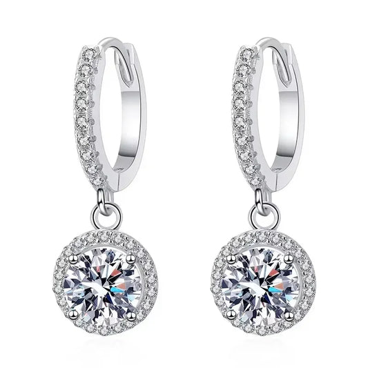 925 Sterling Silver Round Earrings for Women – Elegant Luxury Evening Jewellery