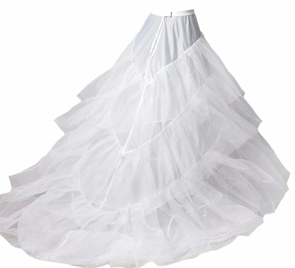 White Long Train Petticoat 3 Hoop Crinoline Underskirt for Bridal & CheekyMeeky White Long Train Petticoat 3 Hoop Crinoline Underskirt for Bridal & CheekyMeeky