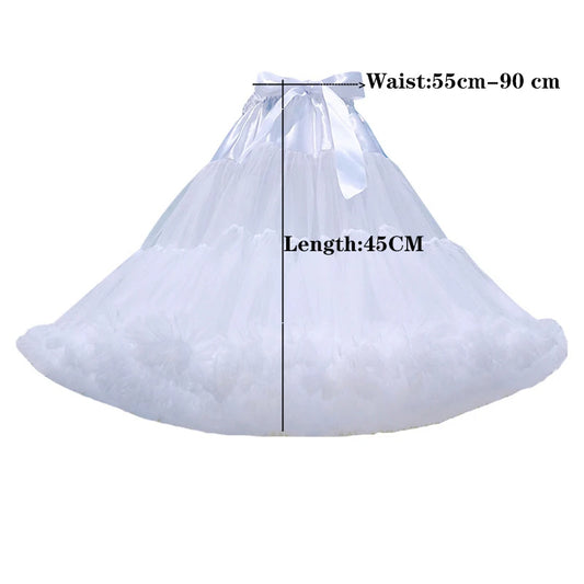 Wedding Petticoat Crinoline Tulle Underskirt for Bridal Gowns Half Slip Tutu for Women