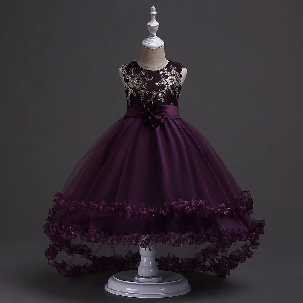 Girls Purple dress, Purple dress for girls ,trailing dress Girls birthday dress girl's long dress