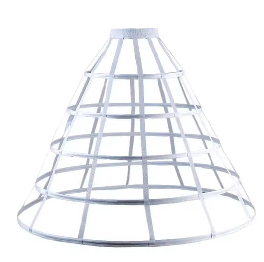 Women's Crinoline Cage Underskirt – White & Black Hoop Petticoat Skirt for Dresses & Gowns