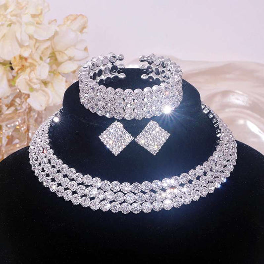 Silver Crystal Choker | Diamond choker jewelry | Rhinestone choker Necklace | Gem choker | Wedding Jewelry | Silver Choker