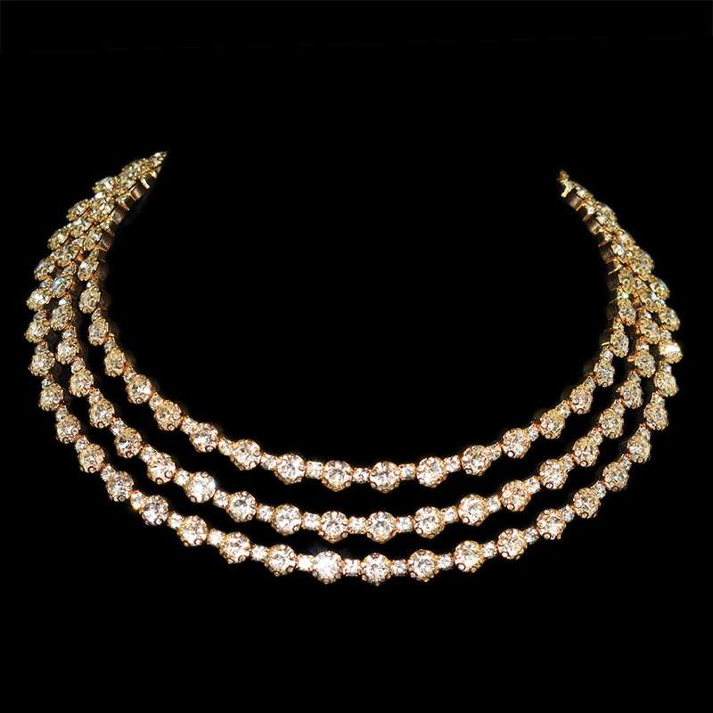 Bridal Necklace, Bridal Jewelry Rhinestone Choker, Silver Bridal Necklace And Earrings, Jewelry Set, Wedding Set, Jewellery For Bride, Wedding necklace set