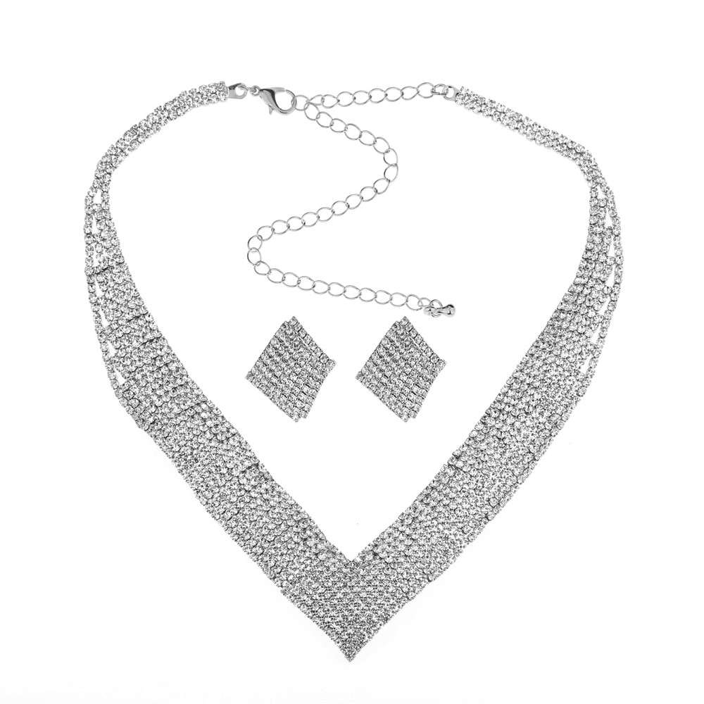 Silver Bridal Necklace And Earrings Necklace | Jewelry Set | Wedding Set| Leaf Style Jewellery For Bride | Wedding necklace set (AU Stock)