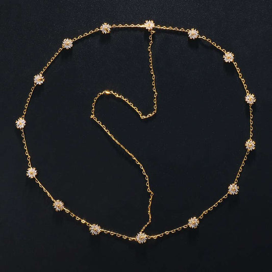 Flower Headband Chain Headpiece Wedding Hair Jewelry Bohemia Hair Chain Women Hair Accessories Women Headpiece Bridal Wedding Head Chain