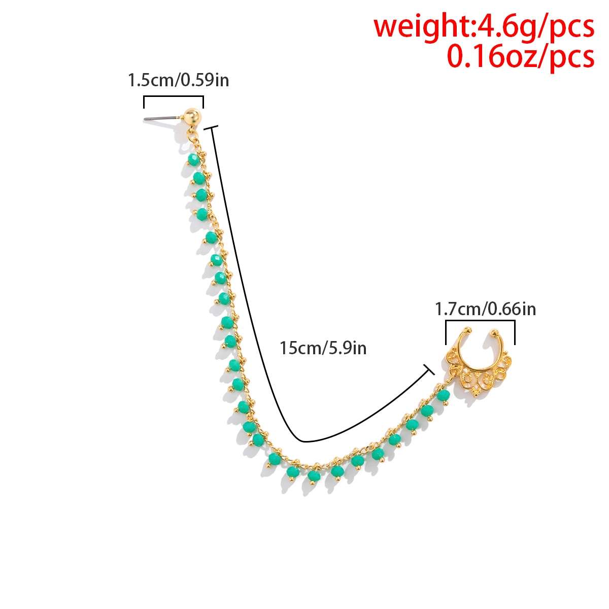 Nose Chain | Nose to Ear Chain | Face Chain| Nose Chain Earring | Nose Cuff Chain | Clip on Nose Chain