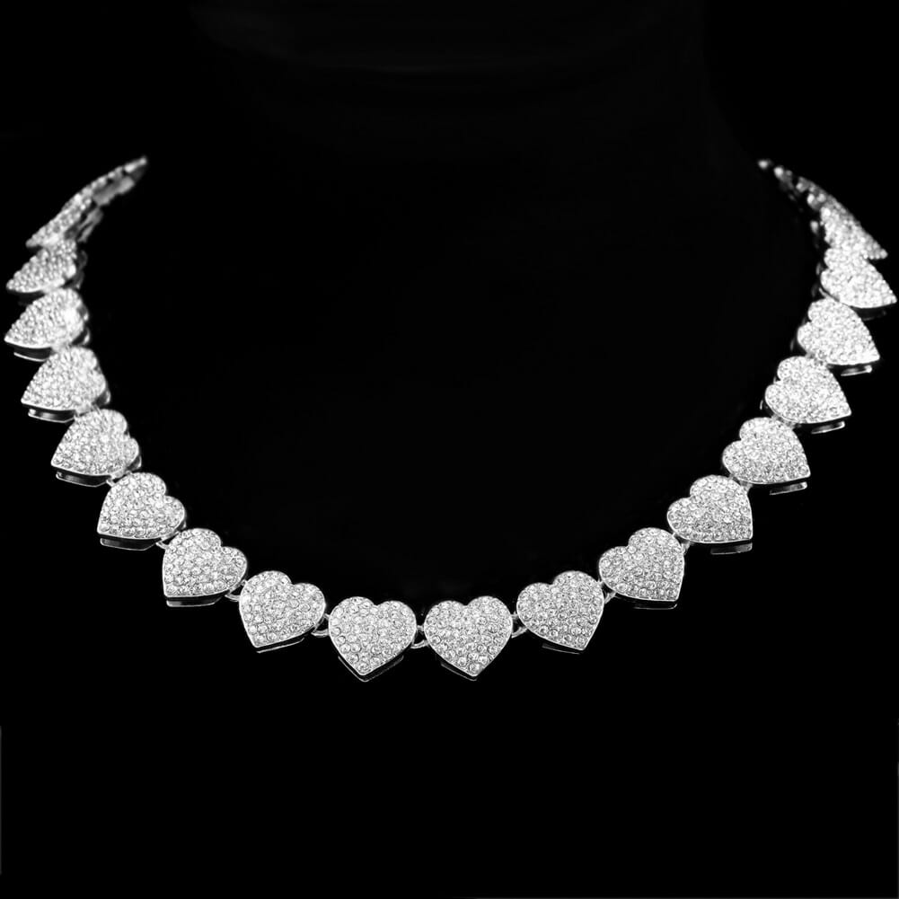 Crystal Choker Chain, Cuban Link Choker, Diamond Choker, Iced out Cuban Link Chain , Diamond Curb Chain, Cuban Link Necklace, Bling Choker