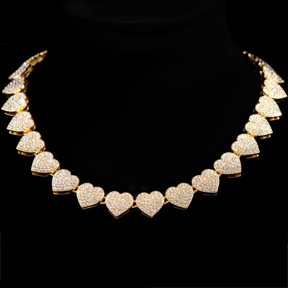 Crystal Choker Chain, Cuban Link Choker, Diamond Choker, Iced out Cuban Link Chain , Diamond Curb Chain, Cuban Link Necklace, Bling Choker