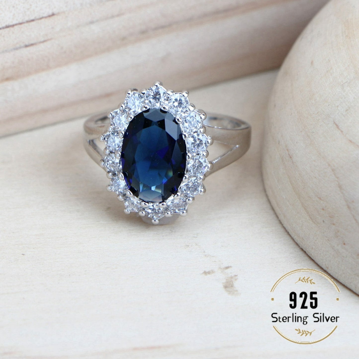 Women Bridal Jewelry Sets Blue Zirconia Fine Jewellery Wedding Necklace Earrings Rings Bracelets Pendant Set - Silver 925 Pendant Necklace