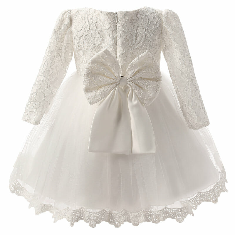 Toddler Christening gown, flower girl dress, Girls church dress, Newborn White Baptism dress, Toddler White dress, Christening Dress, Baby Girl Long Sleeves Dress