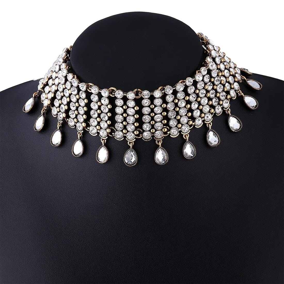 Indian Necklace set for Women, Party Jewelry, Choker set, Party Necklace, Rhinestone Choker Necklace, Water Drop necklace