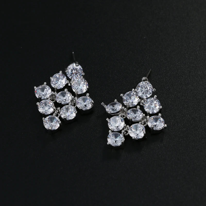 Chunky Bridal Jewelry Sets Silver necklace set cubic zirconia Jewellery set Wedding Jewelry Sets for Women