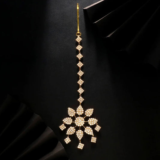 Head Chain Exquisite Cubic Leaf Forehead Headband Chain Hair Jewellery For Women Headpiece Bridal Wedding Head Chain, Wedding Headpiece