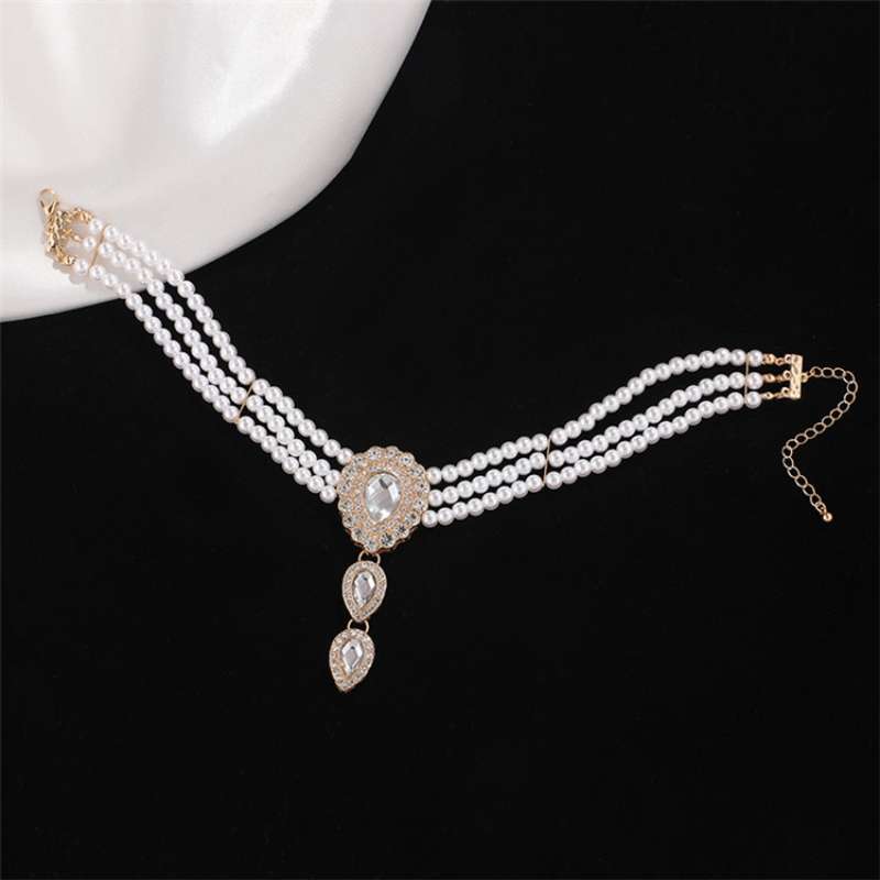 Bridal jewelry set, Bridal choker necklace, Wedding choker, white pearl jewelry set, bridesmaid jewelry, Pearls Choker Set