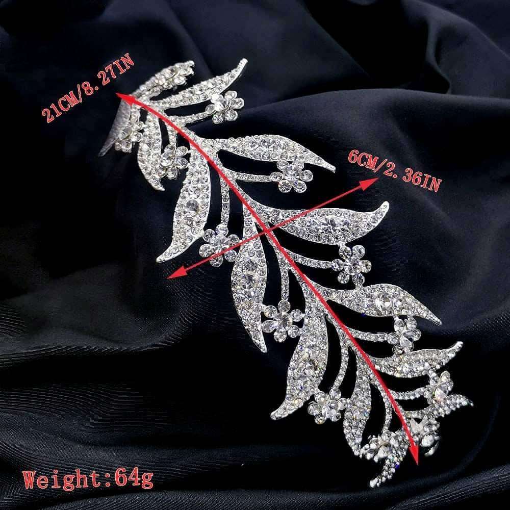 Bridal Hairpiece | Bridesmaids | Hair Comb | Bridal Hair Jewellery | Wedding Prom Bridal Hair Accessories | Leaf Rhinestones Crystal Hair Comb