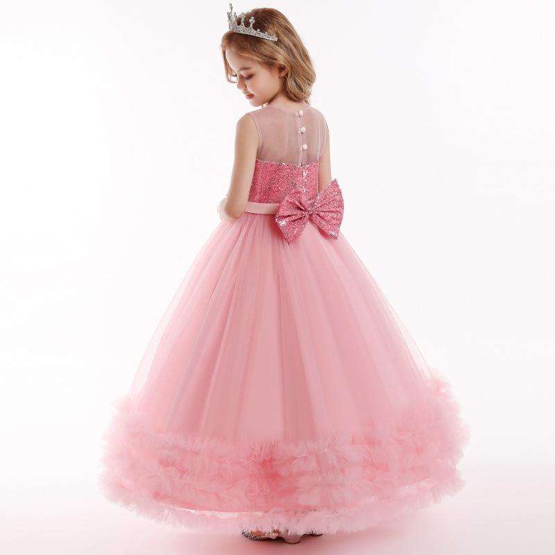 Girls Long Dresses, Flower Girl Dress, Lace Tulle Dresses, Girls Birthday Dress, Long Flower Girl Dress, floor-length girl dress, lace flower girl dress