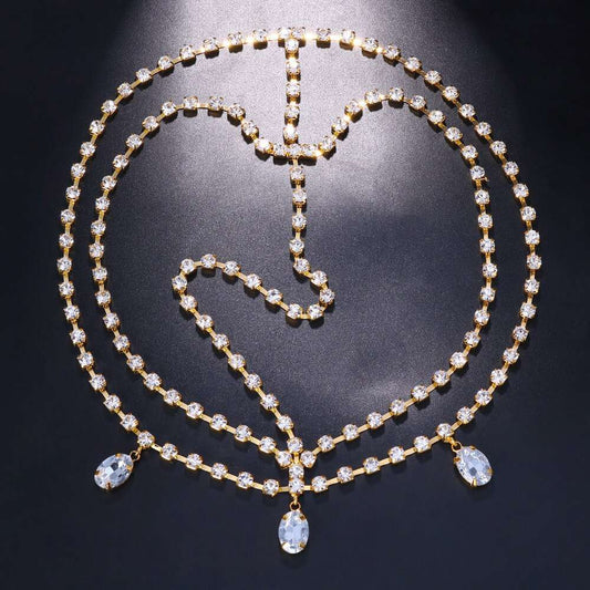 Multi layer Water Drop Forehead Chain, Boho Bridal Wedding Head Chain, CZ Leaf Forehead Headband Chain, Hair Jewelry For Women, Crystal Headpiece