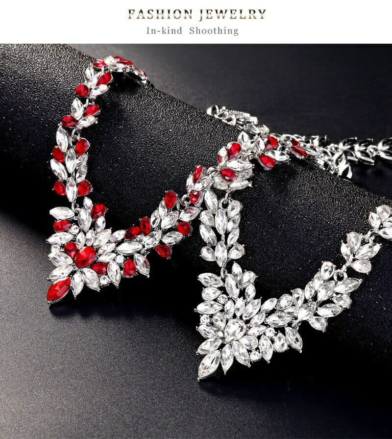 Glamorous Leaf-inspired Jewelry Set: Perfect for Weddings and Parties, Leaves Jewelry Sets for Women, Bridal Necklace Earrings Set, Wedding jewellery, Party Necklace