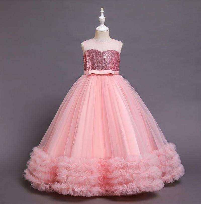 Girls Long Dresses, Flower Girl Dress, Lace Tulle Dresses, Girls Birthday Dress, Long Flower Girl Dress, floor-length girl dress, lace flower girl dress