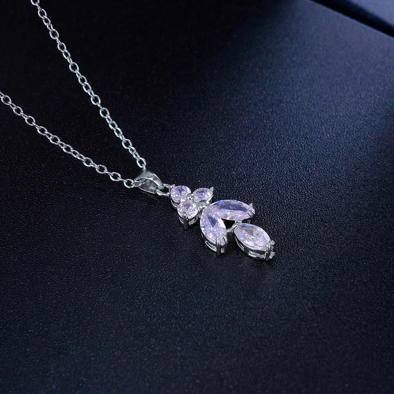 Necklace Set for brides bridal jewelry Wedding Bridal Drop Earrings Jewelry Set silver leaf wedding Earrings Necklace jewelry set