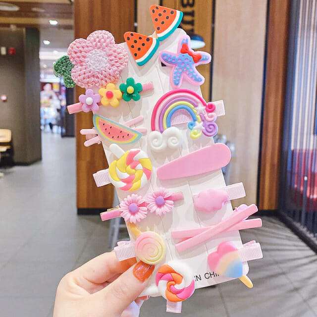 14Pcs/Set Kids Cute Hair Accessories, children Hairclips ,Gifts Hairpins, Hair Accessories, Kids Cute Clips, Sweet Colour Hairpins