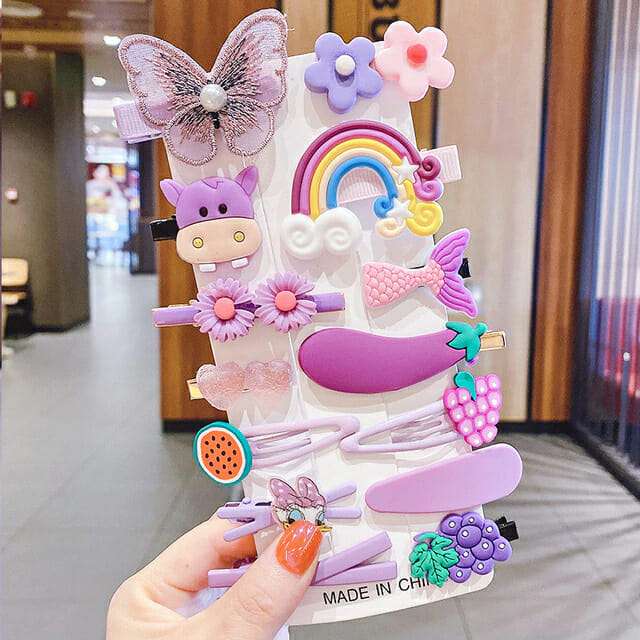 14Pcs/Set Kids Cute Hair Accessories, children Hairclips ,Gifts Hairpins, Hair Accessories, Kids Cute Clips, Sweet Colour Hairpins