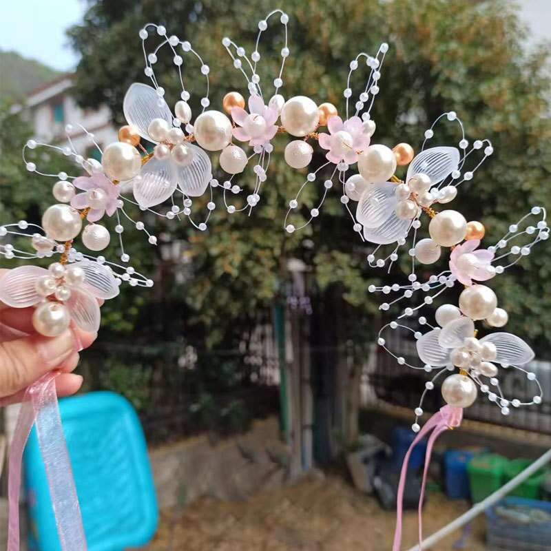Bridal headband, Flower wedding headpiece, flower hair crown, Boho flower headband, white headband, Pearl Flower Wreath,Garland Head Hoop