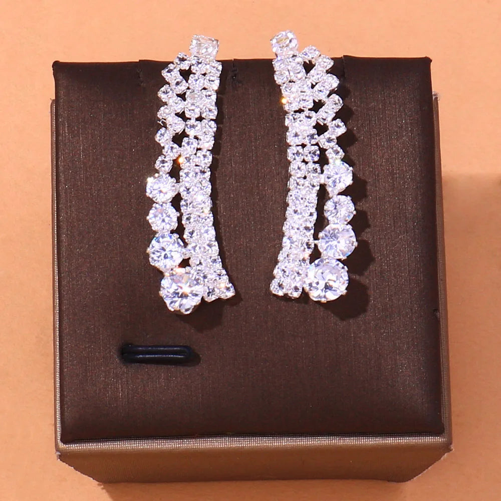 Bridal Necklace set Crystal Necklace and earrings set Diamond Bridal Jewelry Set Silver Bridal Earrings Crystal Wedding Necklace Set