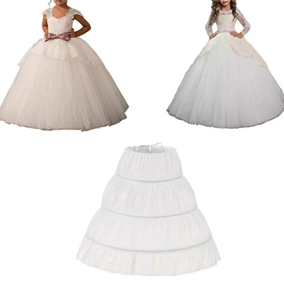 Hoops Flower Crinoline Lace Skirt Petticoat Princess Skirt, Girls Hoop Skirt, princess Dress Petticoat Crinoline-CheekyMeeky