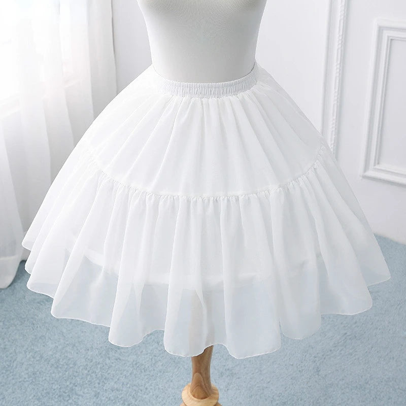 White Short Petticoat – Fluffy Crinoline Underskirt for Wedding, Lolita & Princess Dresses