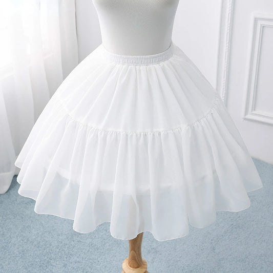 White Short Petticoat – Fluffy Crinoline Underskirt for Wedding, Lolita & Princess Dresses