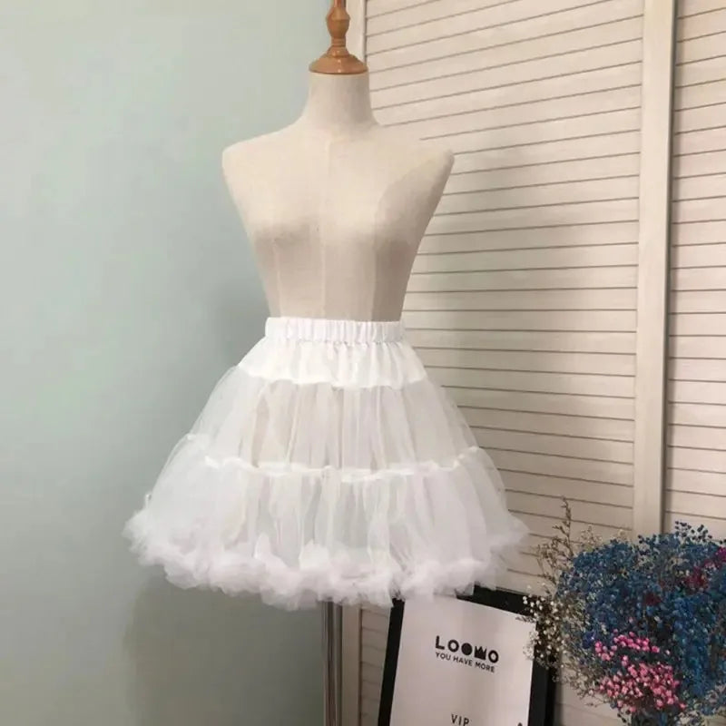 Women’s & Girls’ Ruffled Short Petticoat – Fluffy Bubble Tutu Skirt