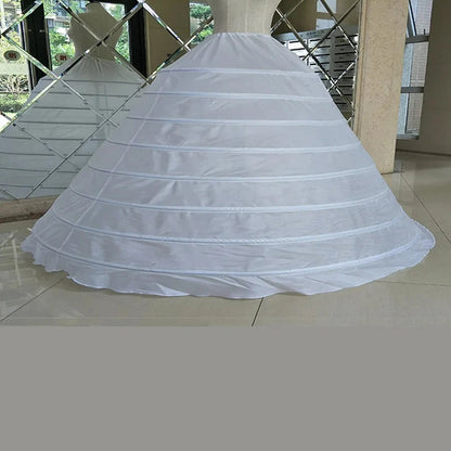 White 8 Hoop Petticoat Crinoline – Super Puffy Wedding & Princess Dress Underskirt