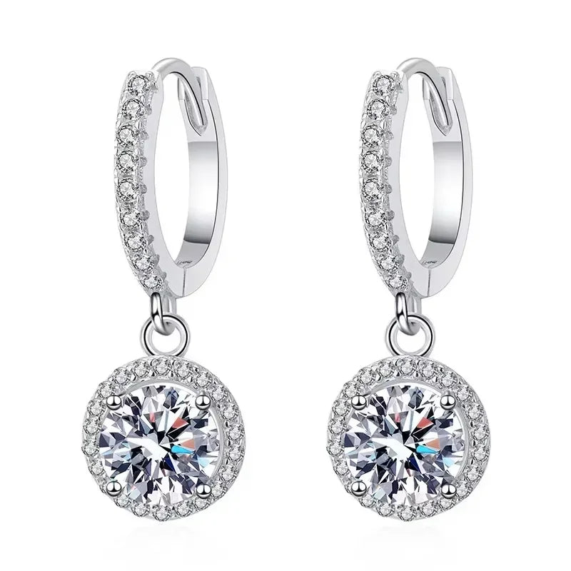 925 Sterling Silver Round Earrings for Women – Elegant Luxury Evening Jewellery