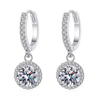 925 Sterling Silver Round Earrings for Women – Elegant Luxury Evening Jewellery