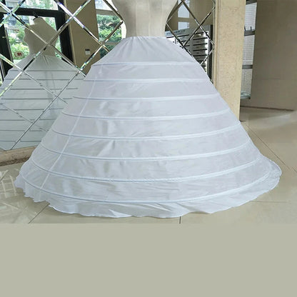 White 8 Hoop Petticoat Crinoline – Super Puffy Wedding & Princess Dress Underskirt