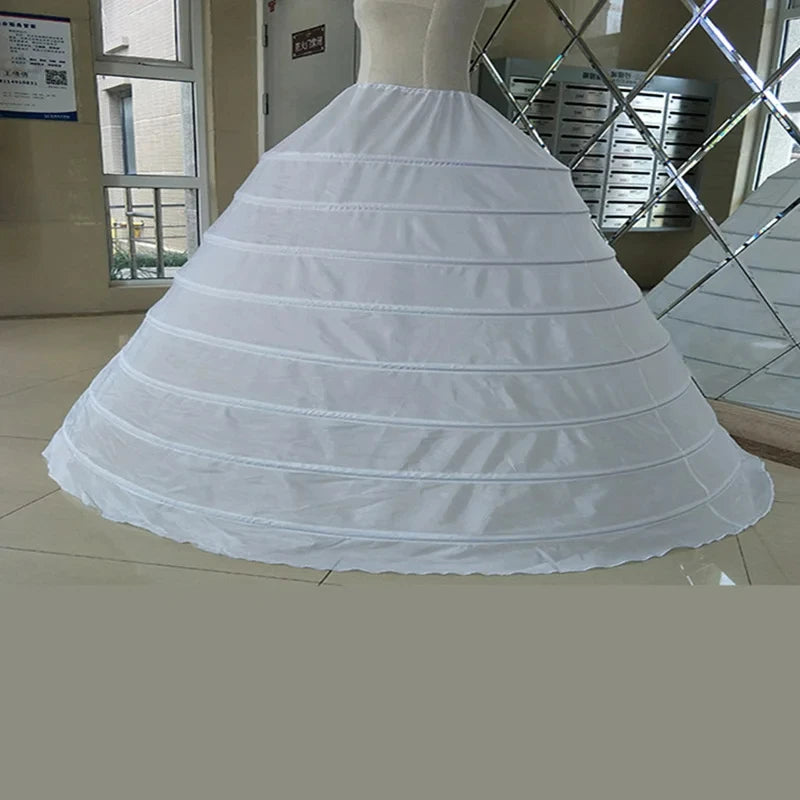 White 8 Hoop Petticoat Crinoline – Super Puffy Wedding & Princess Dress Underskirt