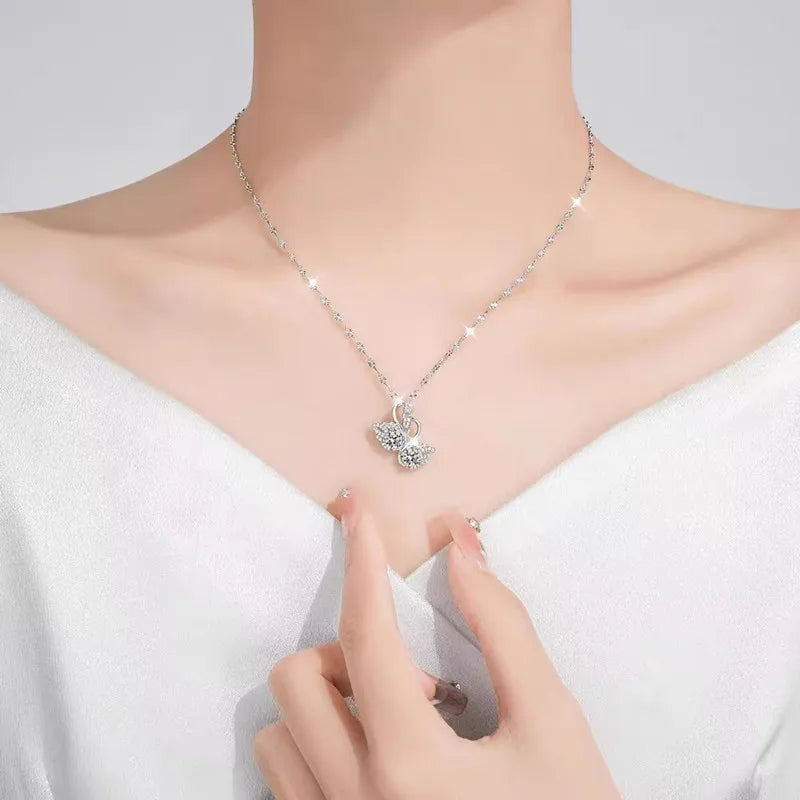 925 Sterling Silver Zircon Pendant Necklace for Women – Elegant Bridal & Wedding Jewellery