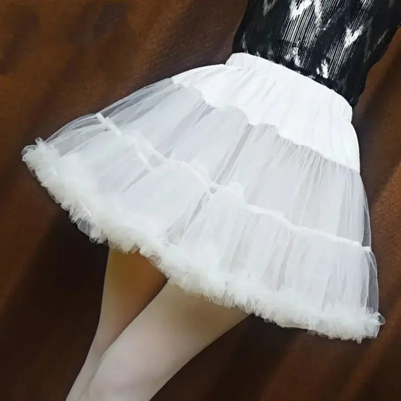 Women’s & Girls’ Ruffled Short Petticoat – Fluffy Bubble Tutu Skirt