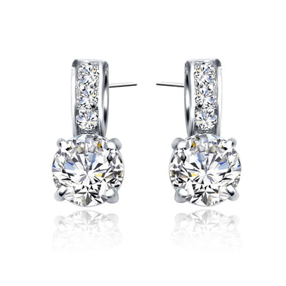 925 Sterling Silver Bridal Jewellery Set | CZ Crystal Pendant Necklace & Stud Earrings