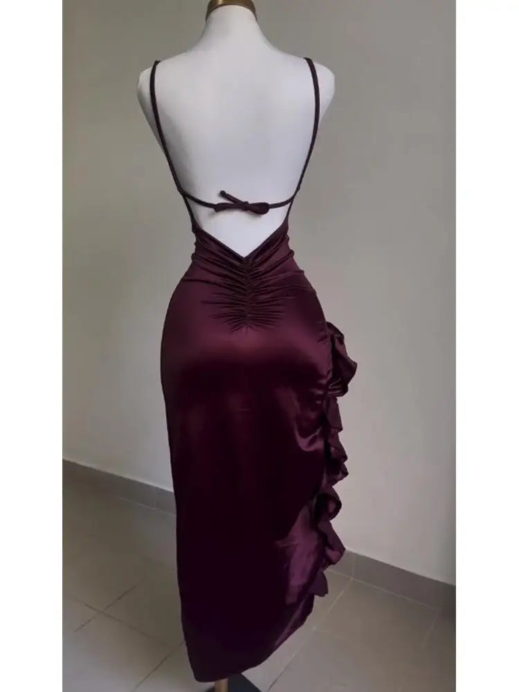 Women’s Halter Neck Summer Mini Dress – Spice Girl Style Lace-Up Bodycon Party Dress