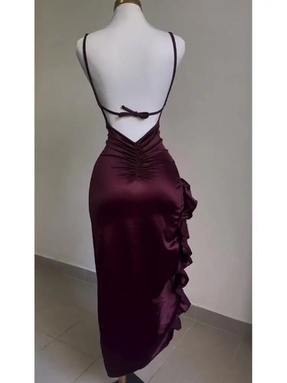 Women’s Halter Neck Summer Mini Dress – Spice Girl Style Lace-Up Bodycon Party Dress