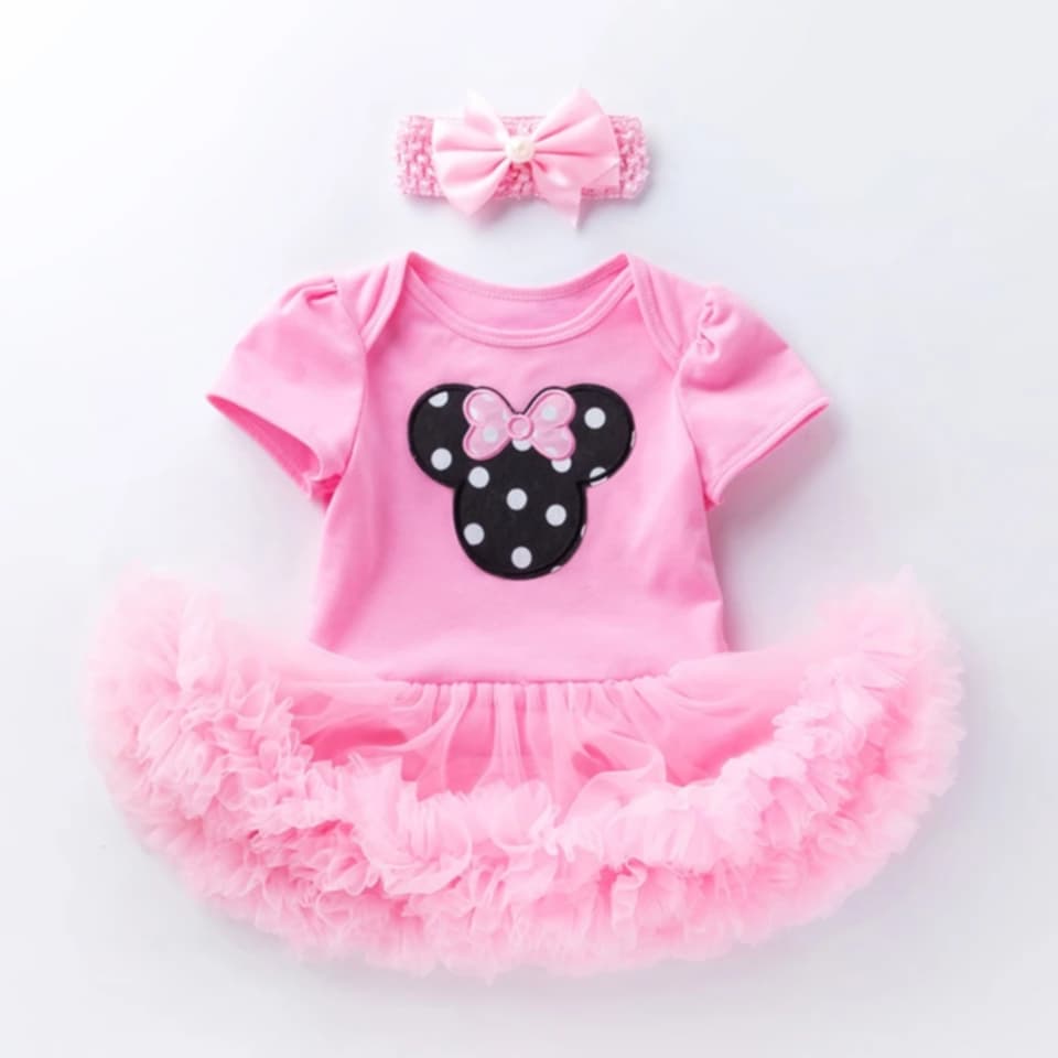 Cute Baby Girls' Pink Romper Dress for Birthday Celebrations Baby Girls dress  romper Baby birthday dress Baby pink dress