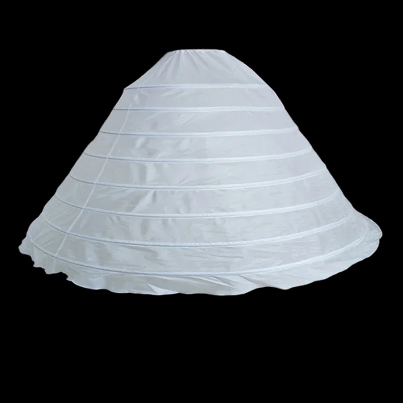 White 8 Hoop Petticoat Crinoline – Super Puffy Wedding & Princess Dress Underskirt