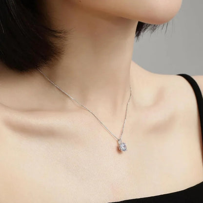 925 Sterling Silver Bridal Jewellery Set | CZ Crystal Pendant Necklace & Stud Earrings