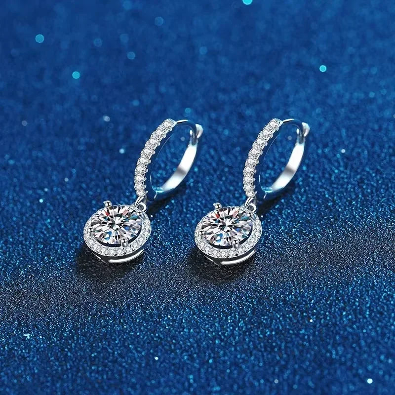 925 Sterling Silver Round Earrings for Women – Elegant Luxury Evening Jewellery