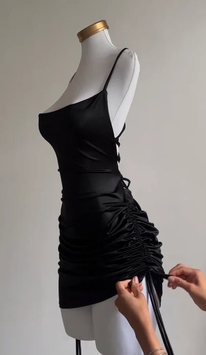 Women’s Lace-Up Halter Summer Dress – Holiday Beach Party Outfit