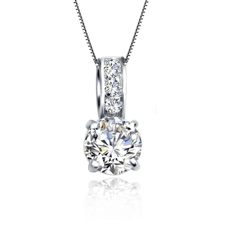 925 Sterling Silver Bridal Jewellery Set | CZ Crystal Pendant Necklace & Stud Earrings