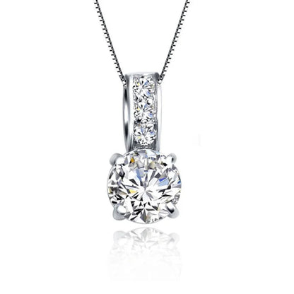 925 Sterling Silver Bridal Jewellery Set | CZ Crystal Pendant Necklace & Stud Earrings